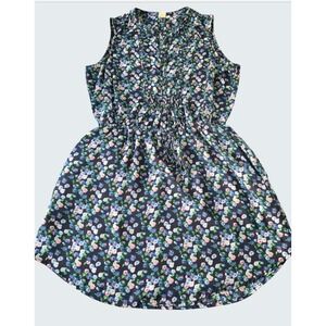 GAP Womens Navy‎ Blue Floral Sleeveless Fit and Flare Mini Dress Size M Pockets